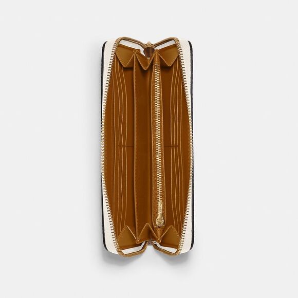NWT Coach Outlet Long Zip Around Wallet In Signature Canvas - Picture 2 of 3